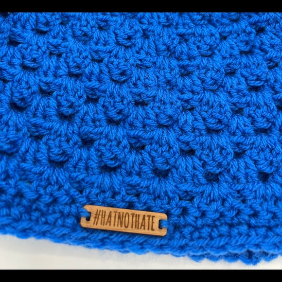 Blue Crochet Beanie - Picture 2 of 3